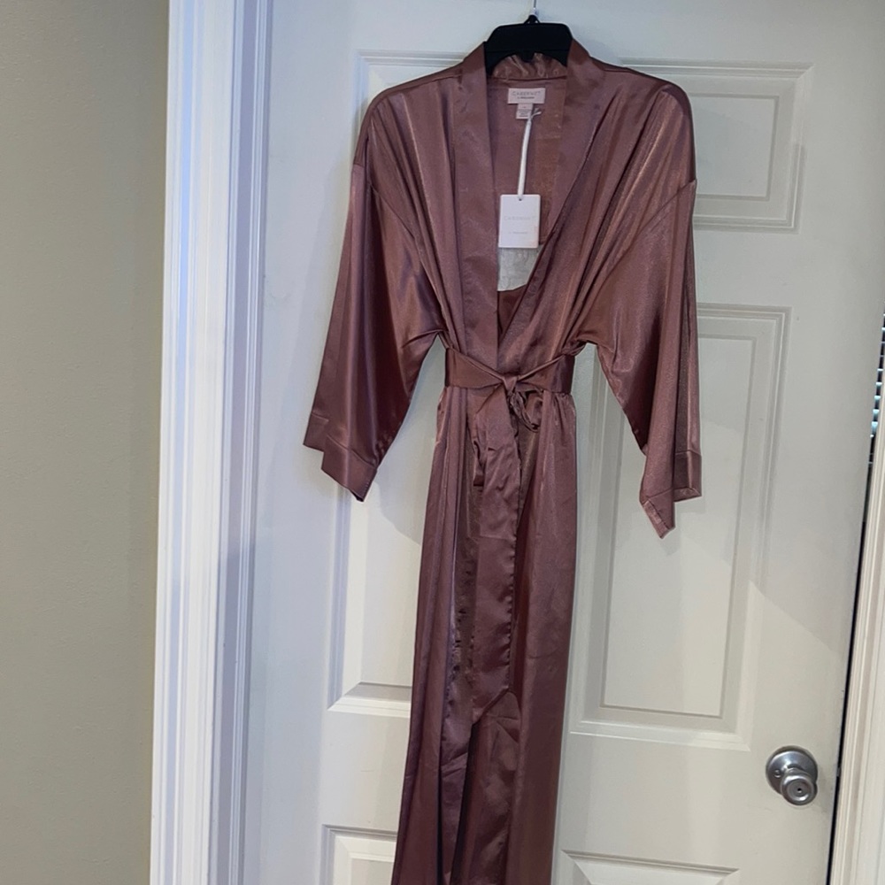 Cabernet| dusty rose women’s  robe| embroidered name Bridget| brand new| wedding